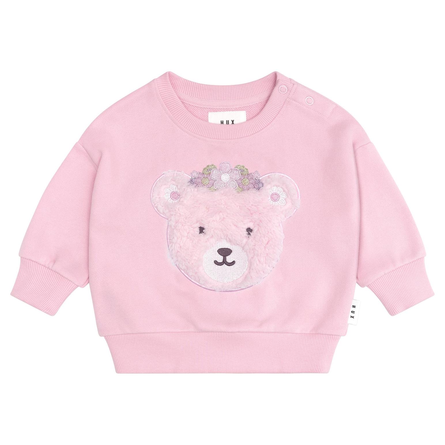 Huxbaby Daisy Furry Bear Sweatshirt 0-2Y